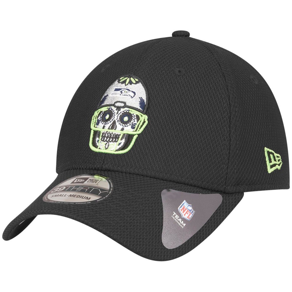 Bild von New Era, Herren, Cap, 39Thirty Stretchfit Diamond NFL Sugar Skull, Schwarz, (M)