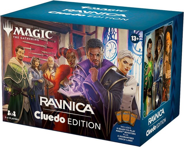 Bild von Magic: The Gathering – Ravnica: Cluedo Edition – Krimi-Kartenspiel für 3-4 Spieler (enthält 8 spielfertige Booster, 21 Beweiskarten, 1 Foil-Schockland und Detektivspiel-Zubehör) (English Version)