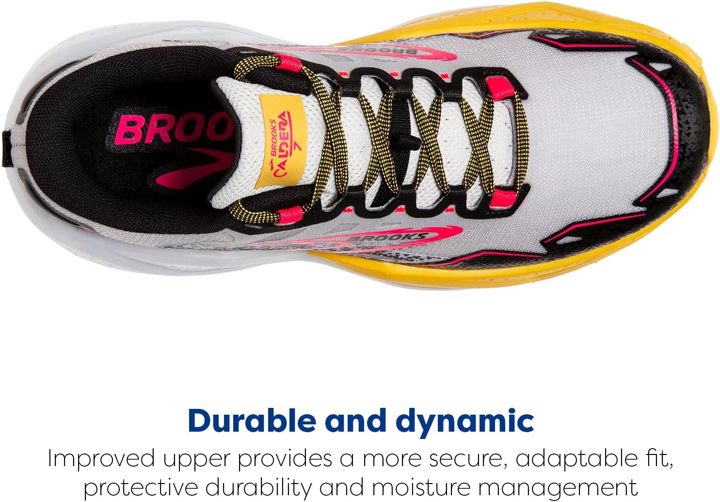 Bild von BROOKS Damen Caldera 7 Sneaker, Lunar Rock Lemon Chrome Black, 37.5 EU