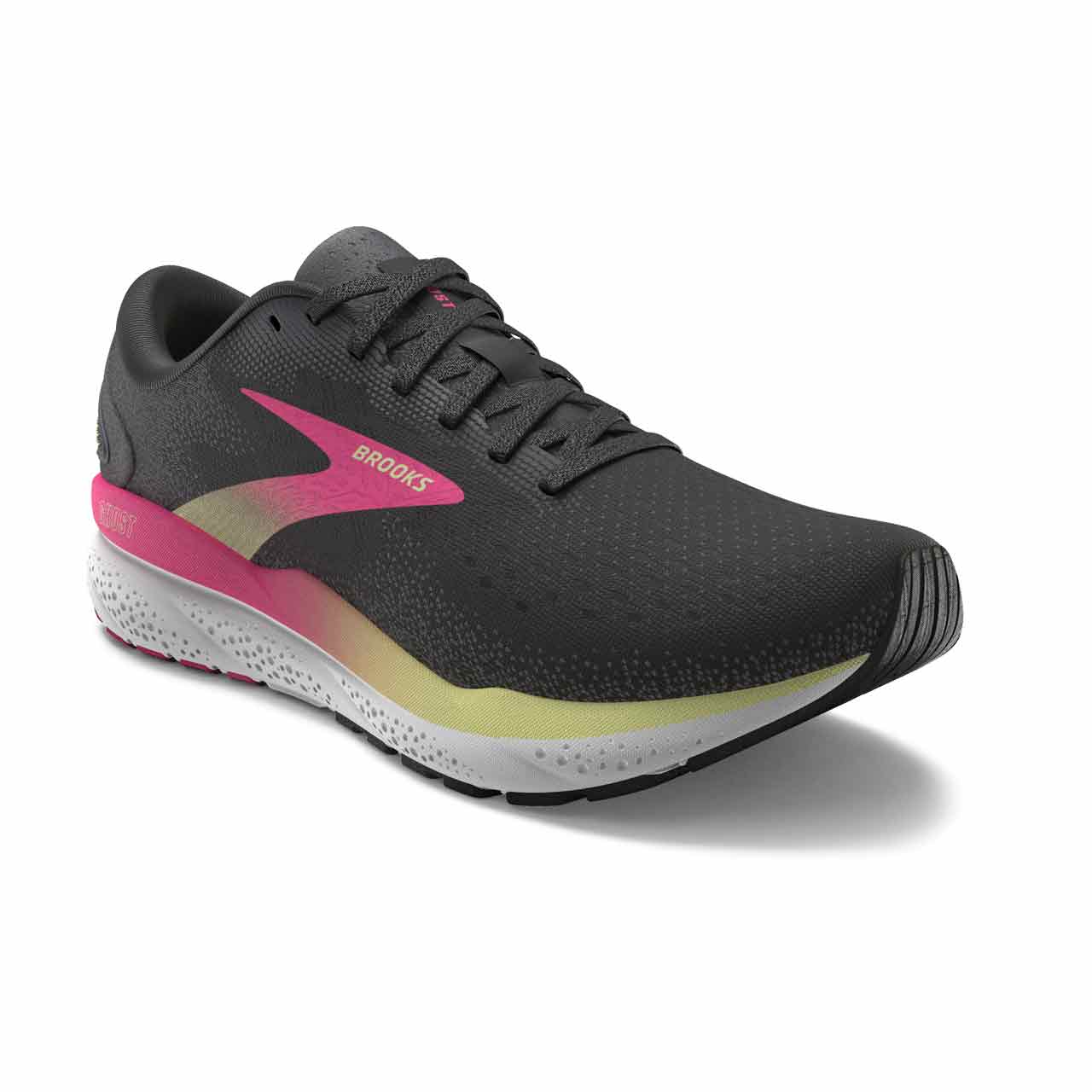 Bild von brooks ghost 16 running schuhe schwarz pink gelb damen