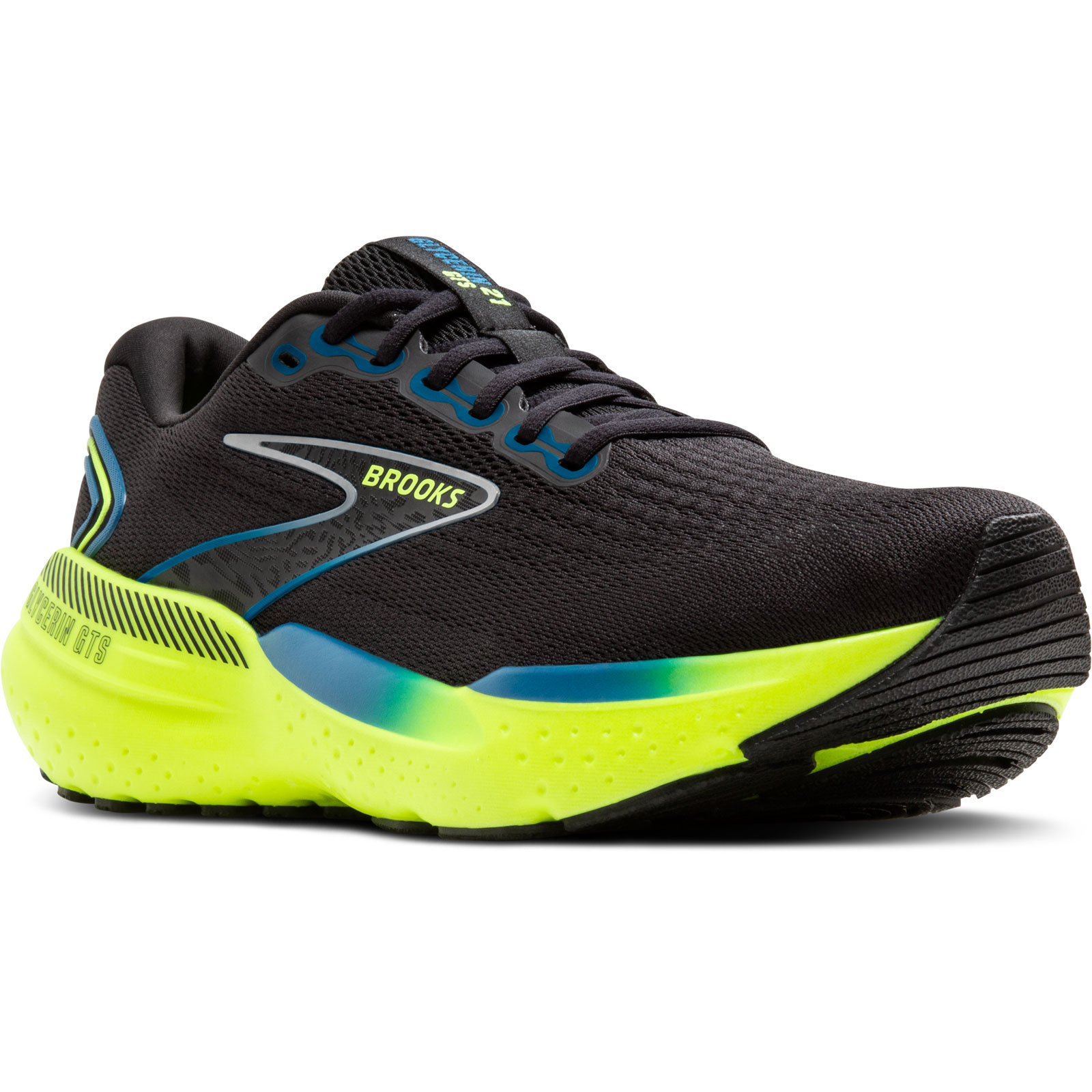Bild von brooks glycerin gts 21 laufschuhe schwarz blau gelb herren