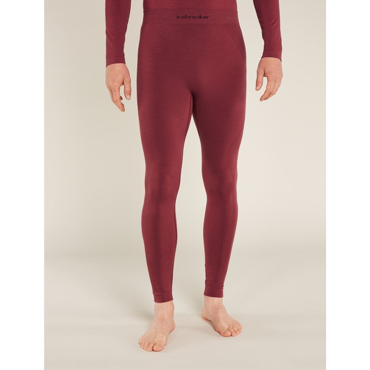 Bild von Icebreaker Men Merino 260 ZoneKnit Seamless 27'' Tights Herren (Dunkelrot XL) Unterhosen