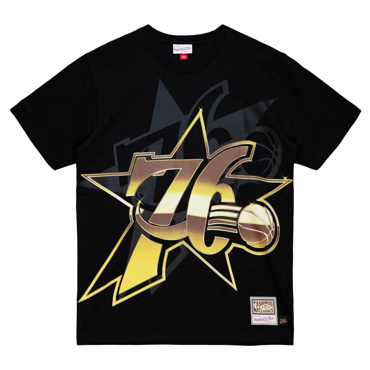 Bild von Mitchell & Ness, Herren, Shirt, Shirt - BIG FACE 4.0 Philadelphia 76ers - S, Schwarz, (S)