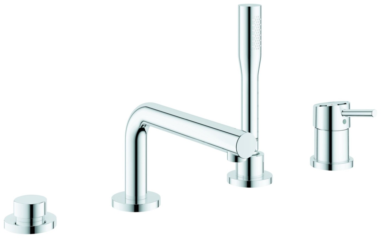 Bild von Grohe Concetto 4- Loch Einhand- Wannenkombination  GROHE SilkMove 46 mm Keramikkartusche  GROHE StarLight Chromoberfläche    bestehend aus :  Auslauf-Aufnahme vormontiert  EHM Bedienelement    Wanneneinlauf mit MousseurUmstellung : Wanne/Brause  Handbrause Euphoria  Cosmopolitan (27 400 000 )    Metallbrauseschlauch 2000mm Anschluss für BrauseschlauchEigensicher gegen Rückfließenkann mit 29 037 verwendet werden