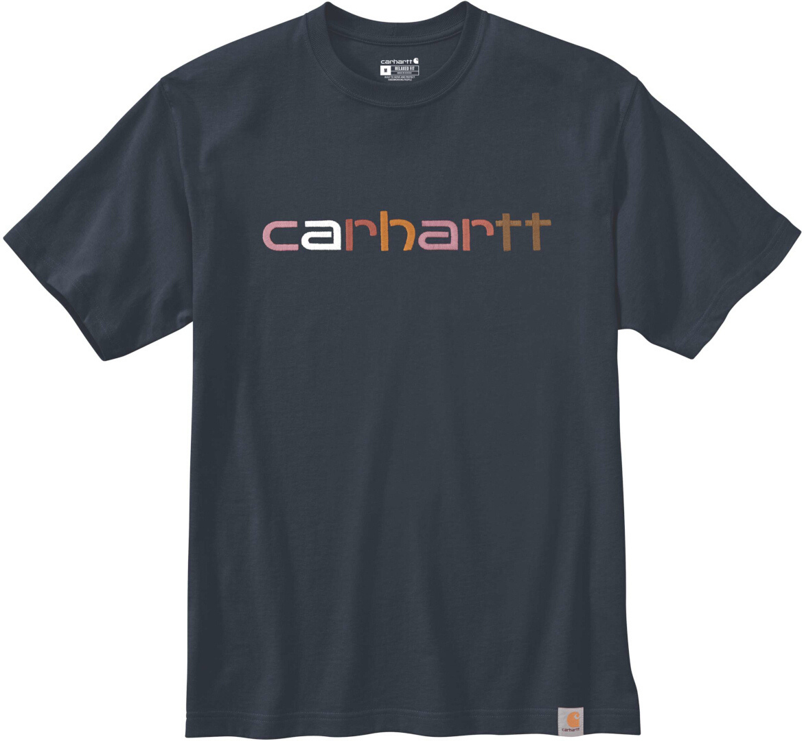 Bild von Carhartt Relaxed Fit Heavyweight Multi Color Logo Graphic T-Shirt, blau, Größe S für Männer