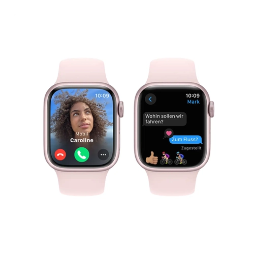 Bild von AppleWatch S9 Aluminium 41mm Rosé (Sportarmband hellrosa) S/M