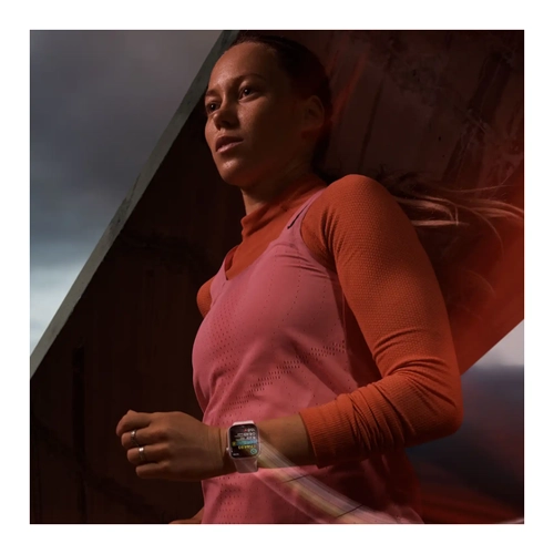 Bild von AppleWatch S9 Aluminium 45mm Silber (Sportarmband sturmblau) S/M