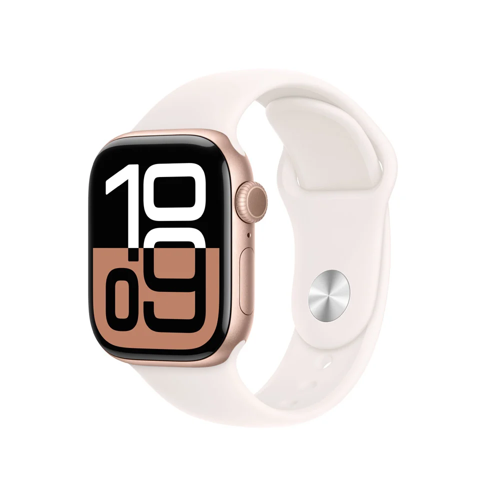 Bild von Apple Watch Series 10 Aluminiumgehäuse GPS 42mm Rosegold (Sportarmband blassrosa) S/M
