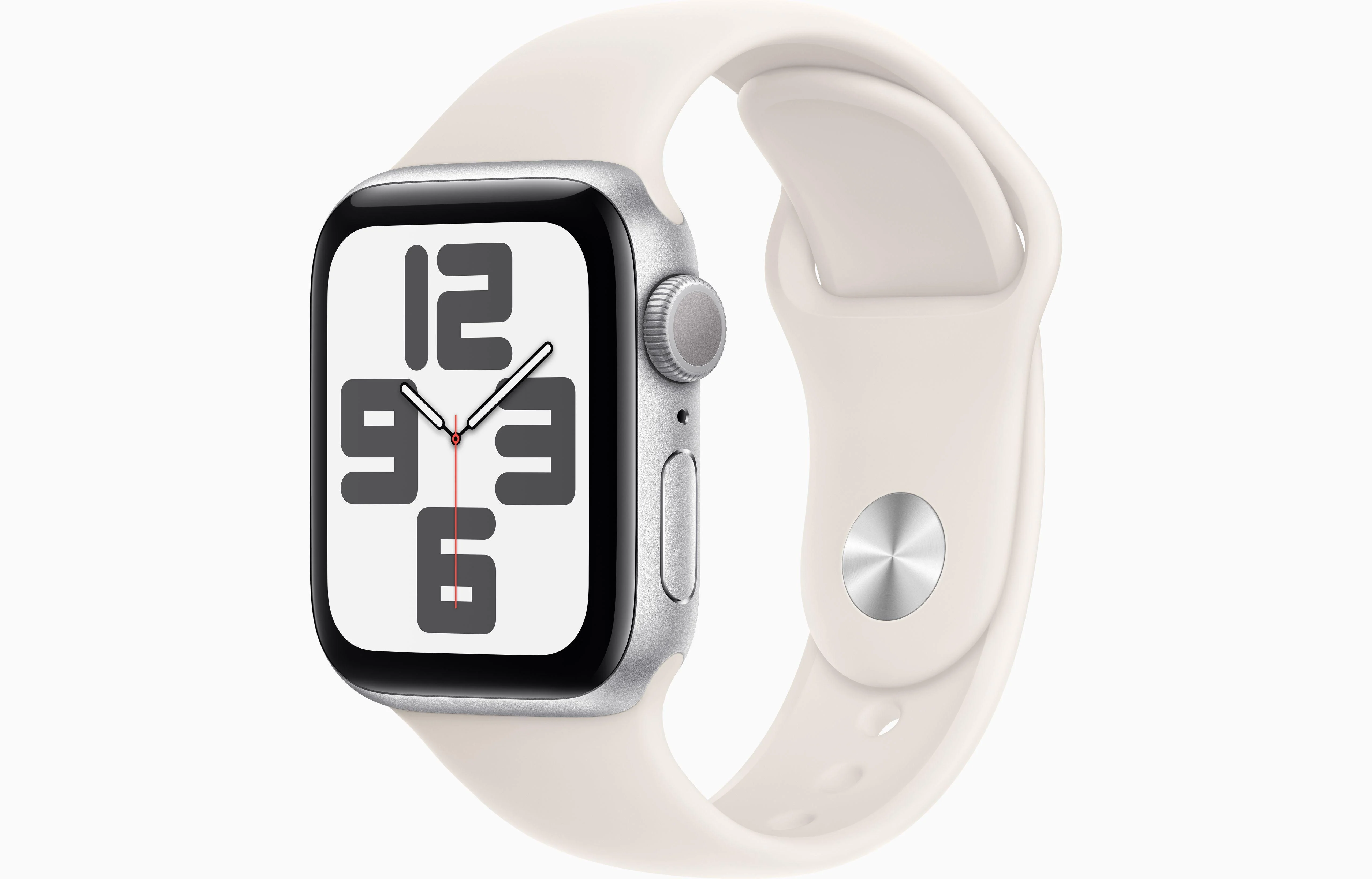 Bild von Apple Watch SE (GPS) 44mm Aluminiumgehäuse polarstern, Sportarmband polarstern (S/M)