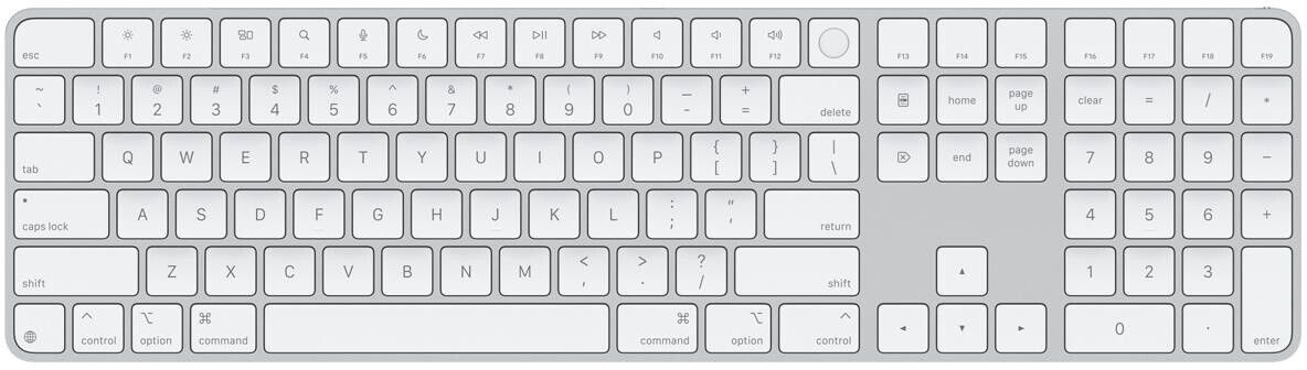Bild von Apple Magic Keyboard with Touch ID and Numeric Keypad - Tastaturen - Englisch (US) - Weiss