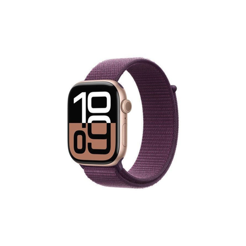 Bild von Apple Watch Series 10 GPS + Cellular 46mm - Roségold Aluminium Gehäuse mit Pflaumen Sport Loop