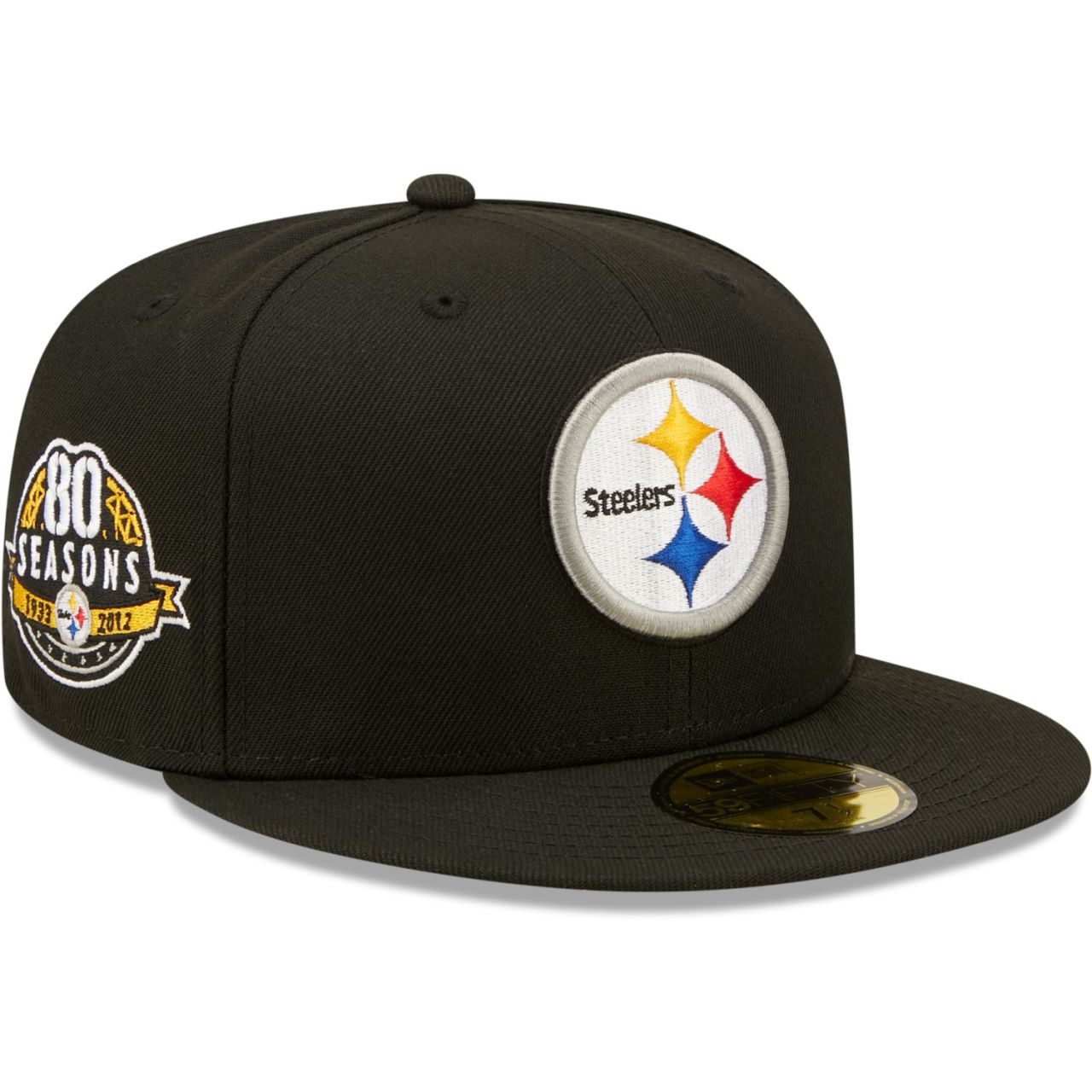 Bild von New Era, Herren, Cap, 59Fifty Cap - Pittsburgh Steelers 80 Seasons - 7 3/4, Schwarz, (7 3/4)