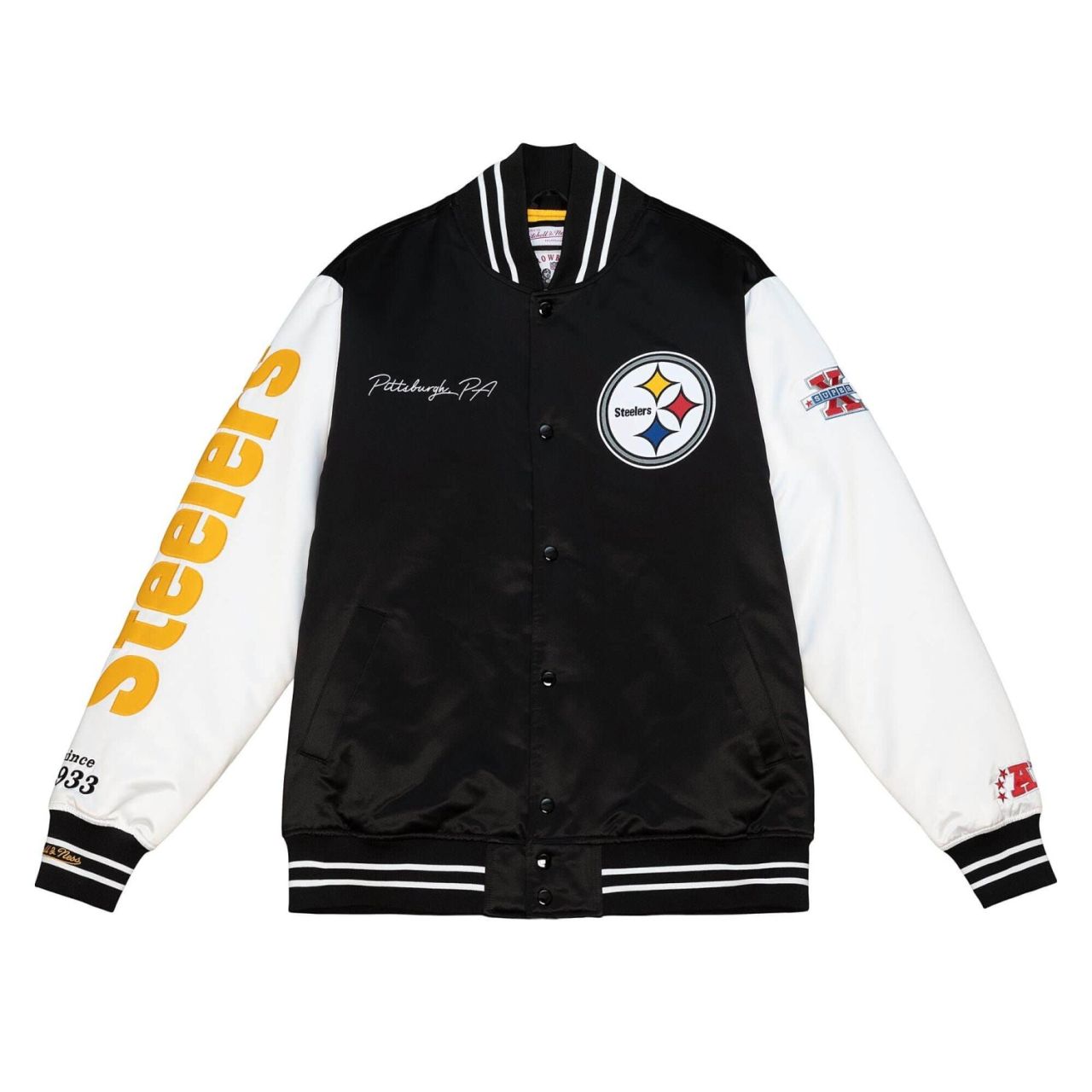 Bild von M&N Varsity Satin Jacke - NFL Pittsburgh Steelers