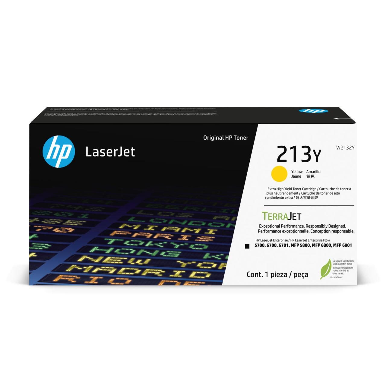 Bild von HP 213Y / W2132Y - Yellow Toner - Extra High Yield - Tonerpatrone Cyan