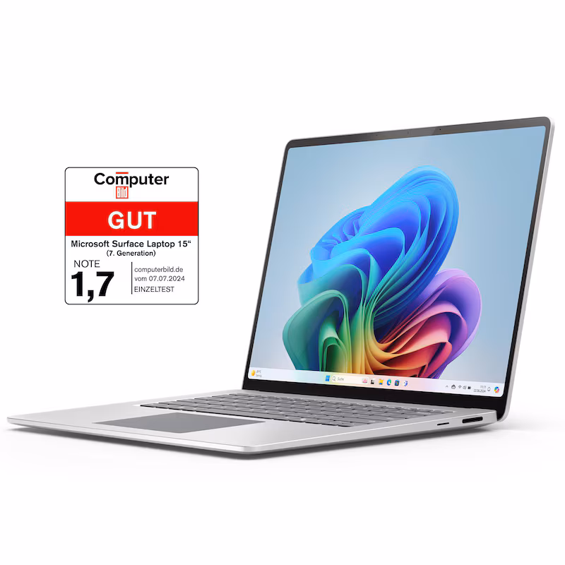Bild von Campus: Surface Laptop (7.Generation) 15" QHD Touch Platin Snapdragon® X Elite 16GB/256GB SSD Win11 ZHG-00005