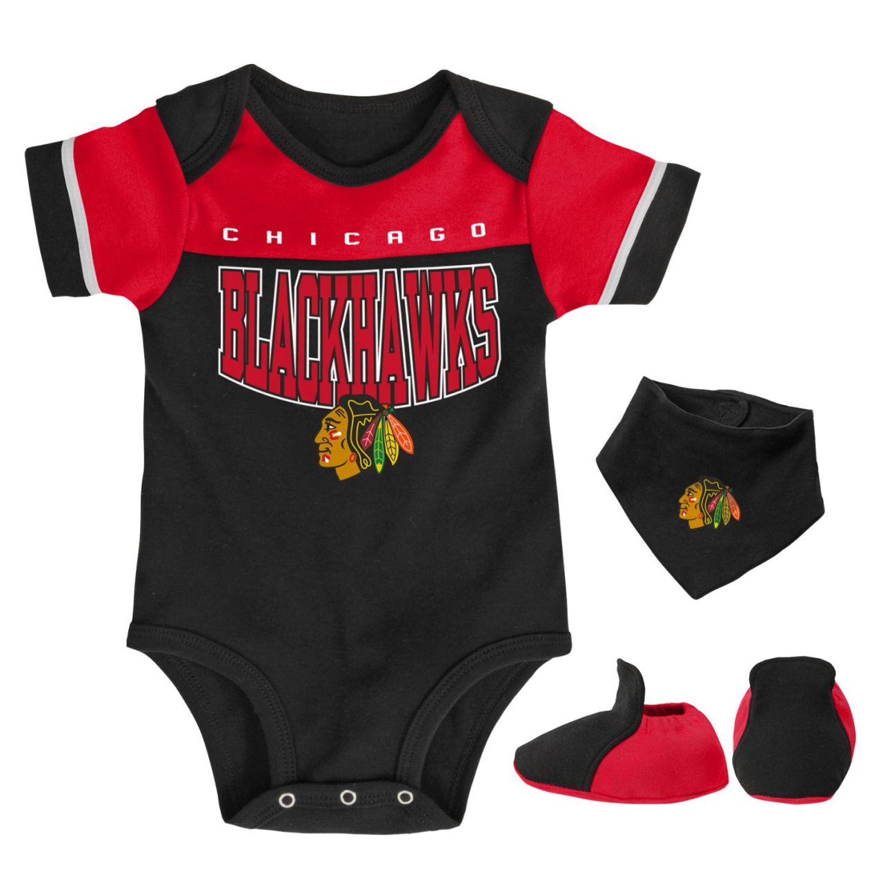 Bild von Outerstuff Print-Shirt Outerstuff Bib & Bootie Set Chicago Blackhawks
