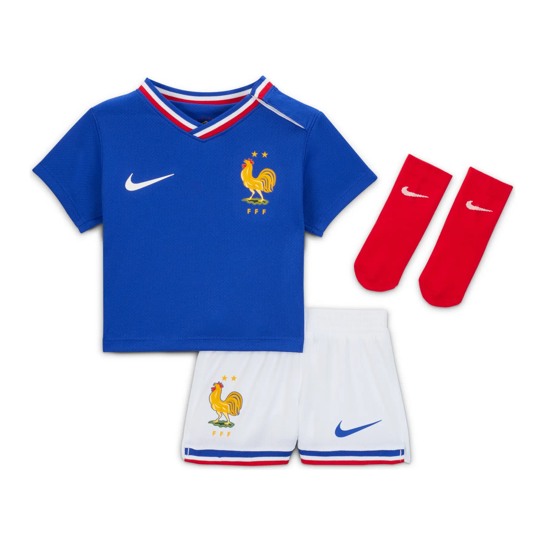 Bild von NIKE Frankreich Dri-FIT Stadium Heim-Minikit Baby 452 - bright blue/university red/white/white 74/80