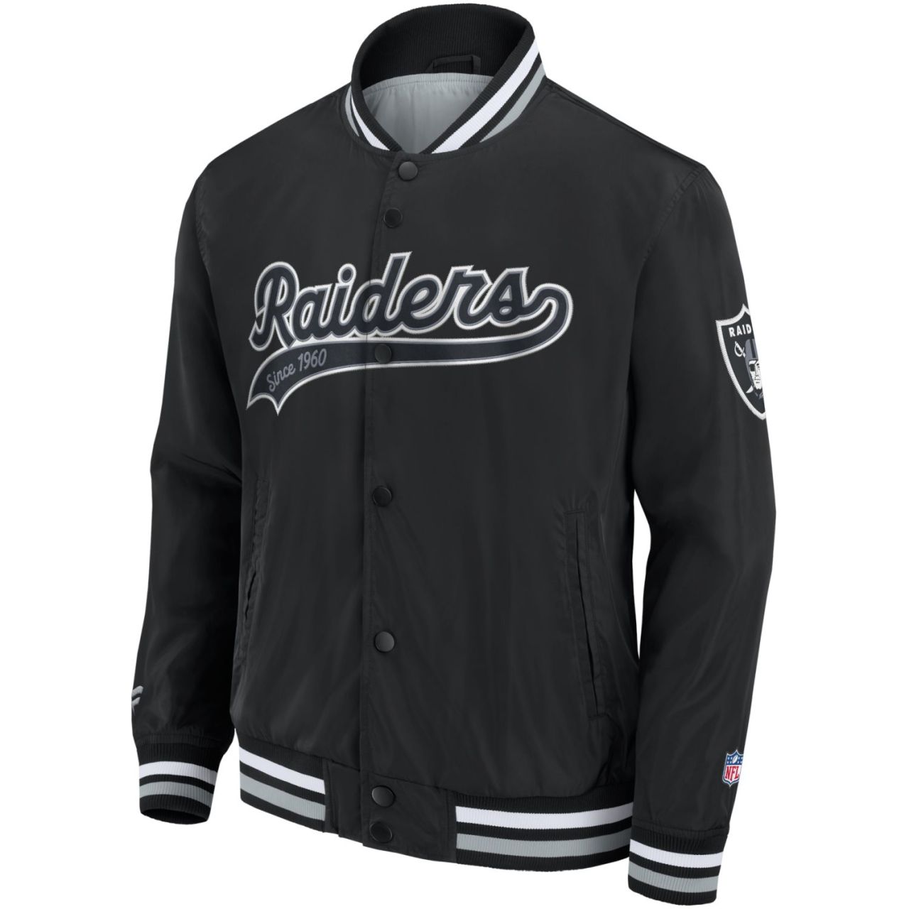 Bild von Fanatics, Herren, Jacke, Las Vegas Raiders NFL SATEEN College Jacket - L (L), Schwarz, L