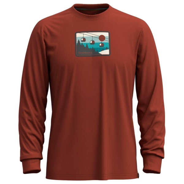 Bild von Smartwool - Gondola Ride Graphic Long Sleeve Tee - Merinoshirt Gr XL rot
