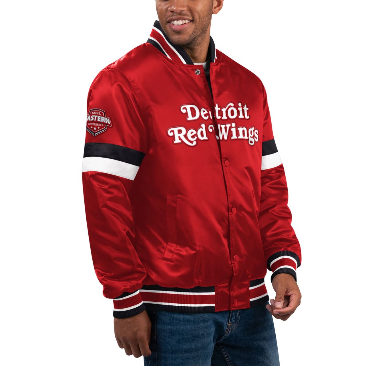Bild von STARTER NHL Detroit Red Wings HOMEGAME Varsity Satin Jacke