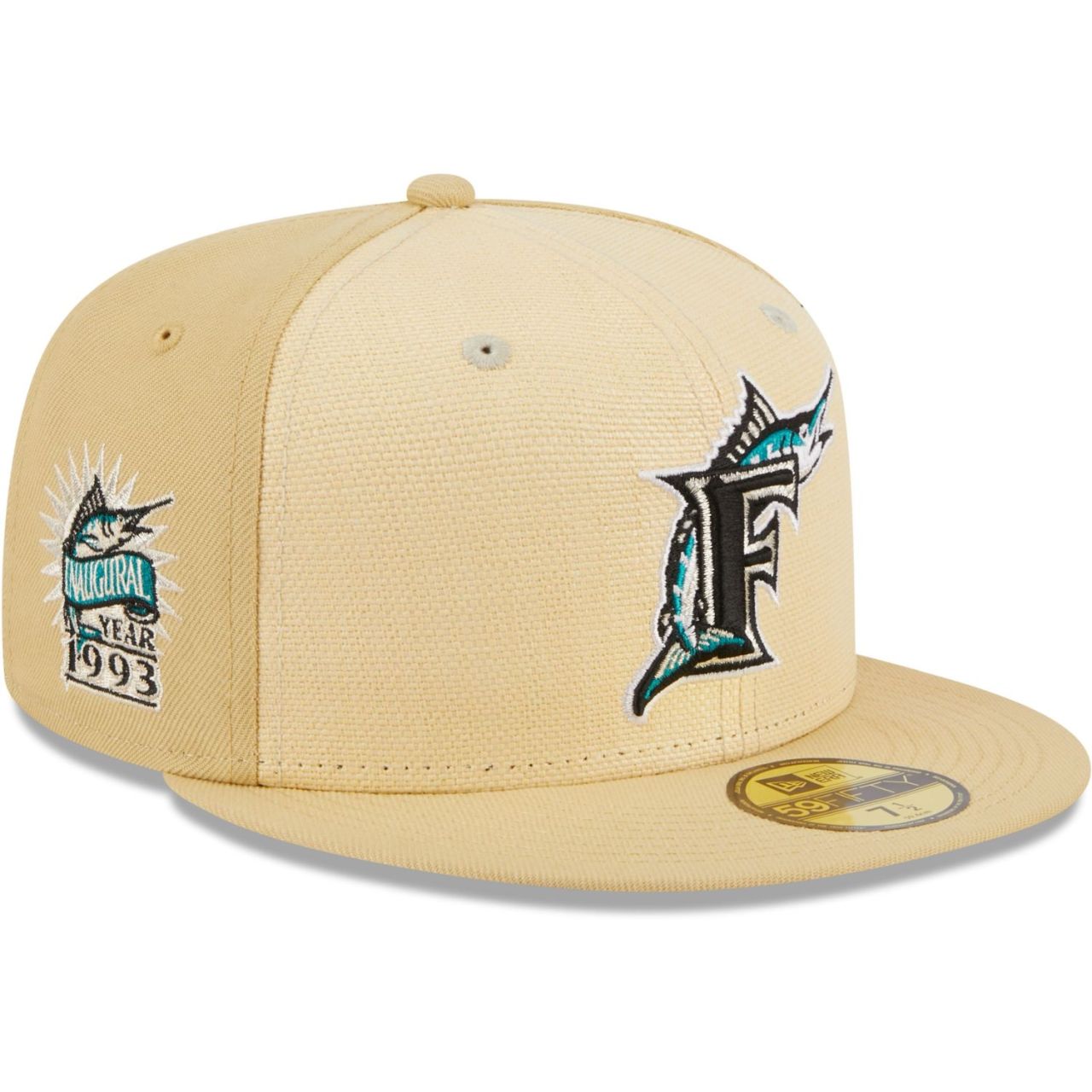 Bild von New Era 59Fifty Fitted Cap - RAFFIA Florida Marlins