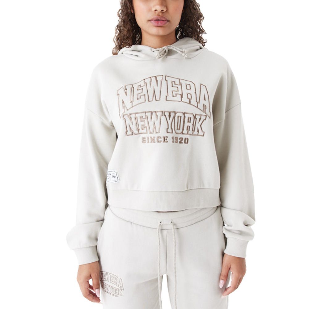 Bild von New Era, Damen, Pullover, Ladies Cropped Fleece Hoody stone beige - XS, Beige, (XS)