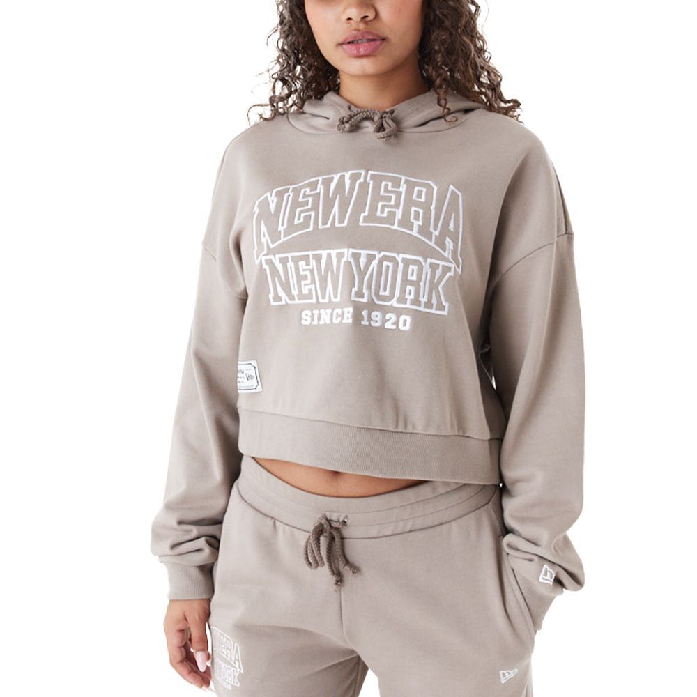 Bild von New Era, Damen, Pullover, Ladies Cropped Fleece Hoody ash brown - M, Braun, (M)