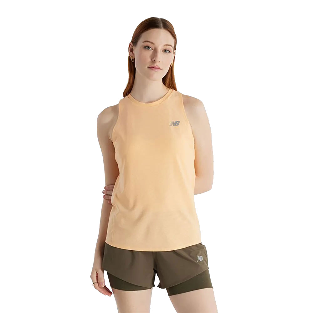 Bild von New Balance Jacquard Slim Sleeveless T-shirt Beige M Damen