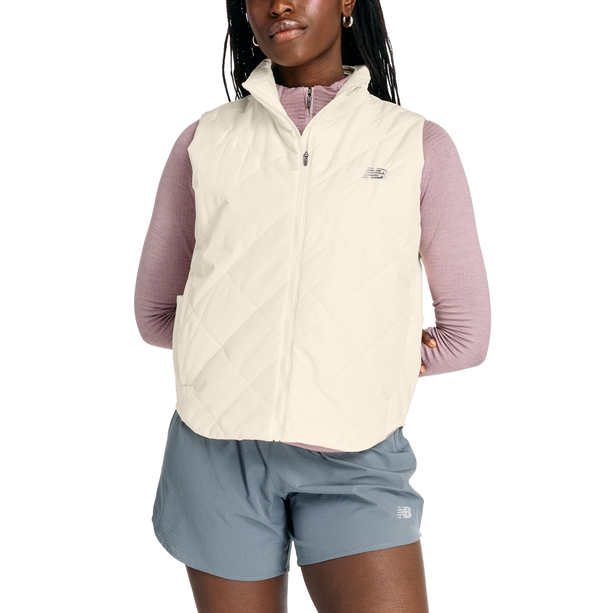 Bild von New Balance Quilted Vest Damen (Beige XS) Laufbekleidung