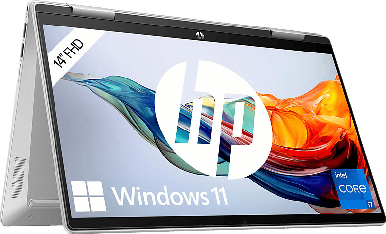 Bild von HP Pavilion x360 14-ek1375ng (14", Intel Core i7-1355U, 16 GB, 1000 GB, DE), Notebook, Silber