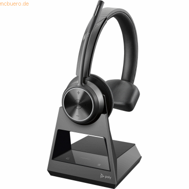 Bild von HP POLY Poly Savi 7310 - Savi 7300 series - Headset - On-Ear - DECT - kabellos - aktive Rauschunterdrückung - USB-A über DECT-Adapter - Schwarz - Zertifiziert für Microsoft Teams, UC-zertifiziert (8L575AA#ABB)