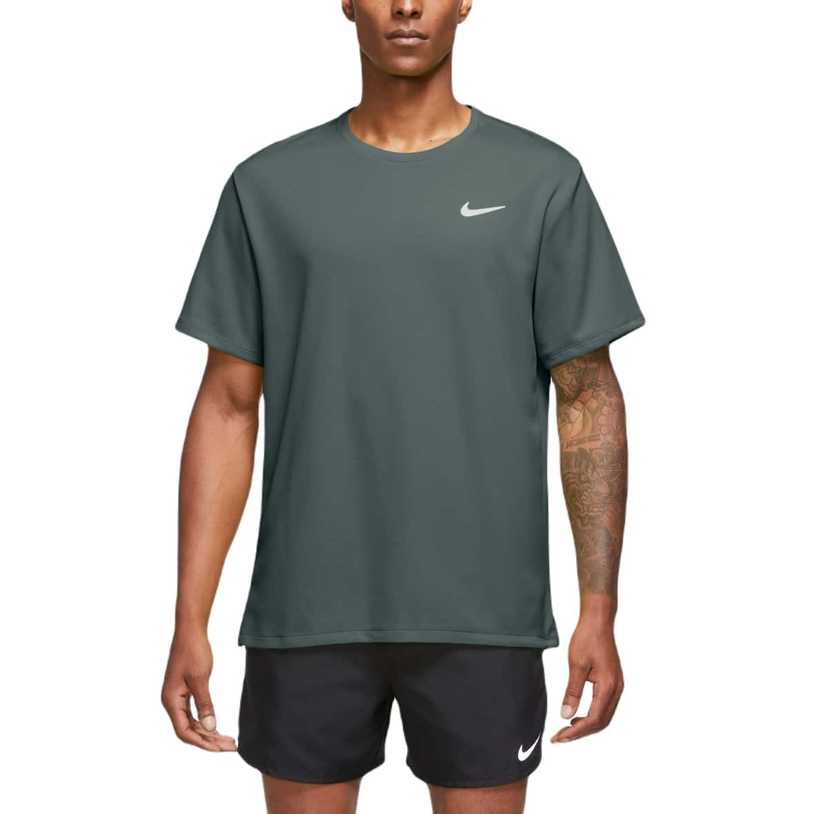 Bild von Nike M NK Dri-Fit UV Miler SS Top Herren Laufshirt (Dunkelgrün XXL) Laufshirts