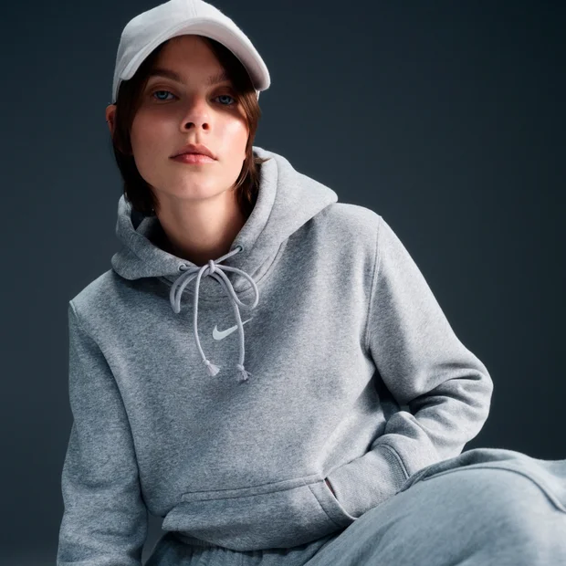 Bild von Nike Phoenix Damen Kapuzenpullover - Grau - Größe: S - Foot Locker