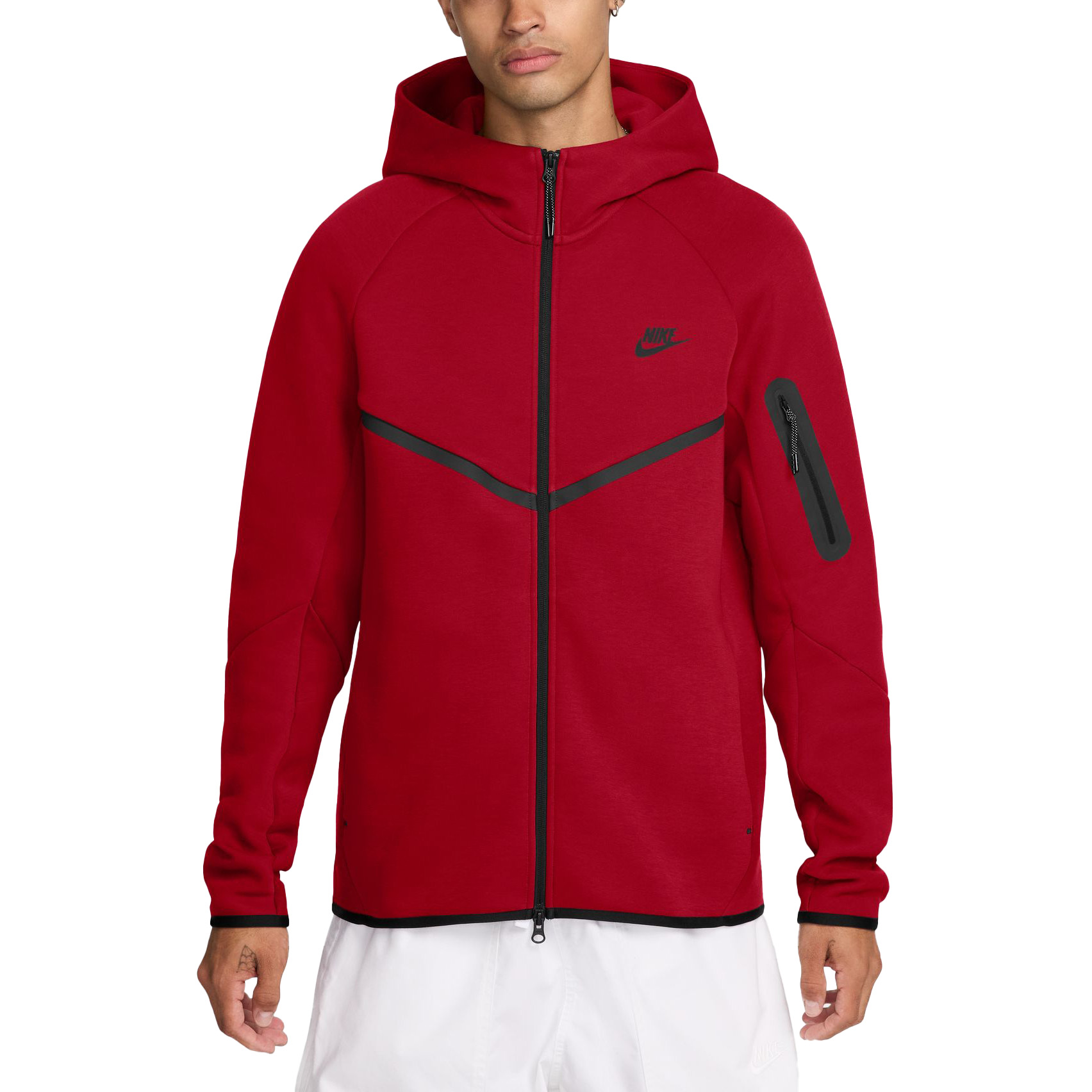Bild von NIKE Tech Fleece Windrunner Kapuzenjacke 687 - gym red/black XL