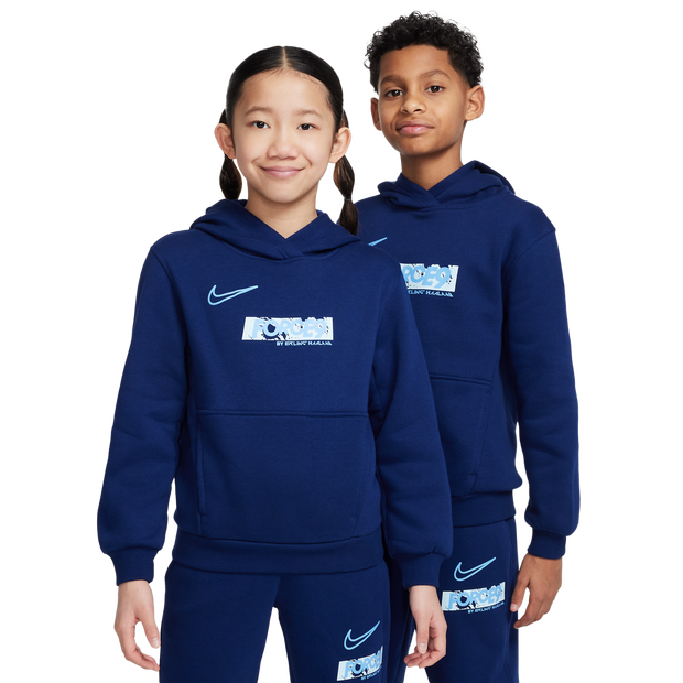 Bild von Nike Erling Haaland Club Unisex Kapuzenpullover - Blau - Größe: 158 - 170 CM - Baumwoll-Jersey - Foot Locker