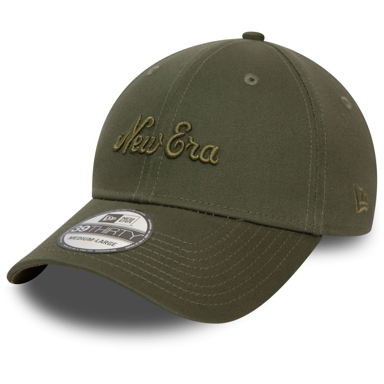 Bild von New Era, Herren, Cap, 39Thirty Stretch Cap - BRAND SCRIPT oliv - M/L, Grün, (L)