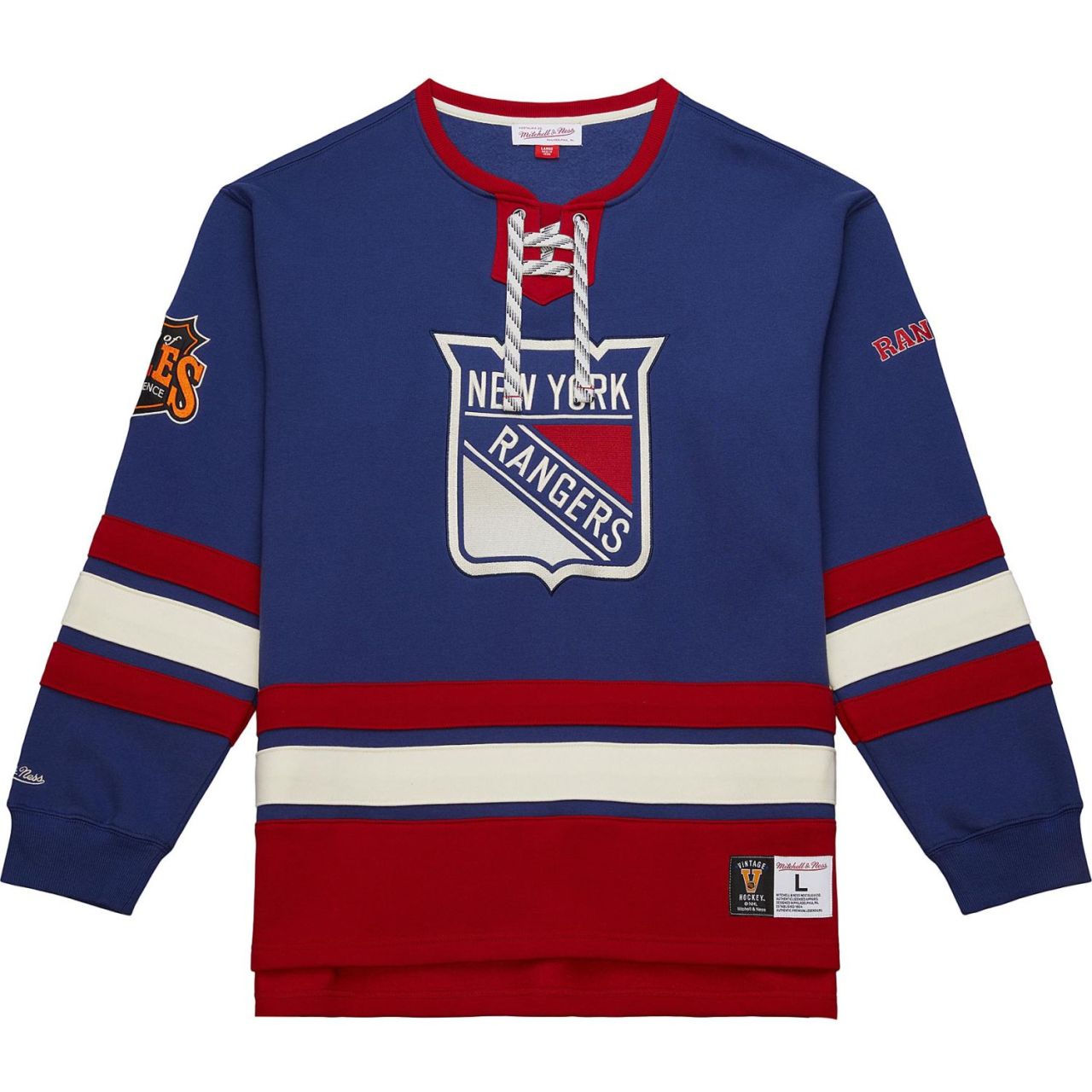 Bild von Mitchell & Ness, Herren, Pullover, M&N New York Rangers NHL Lace-Up Heritage Hoody - L, Blau, (L)