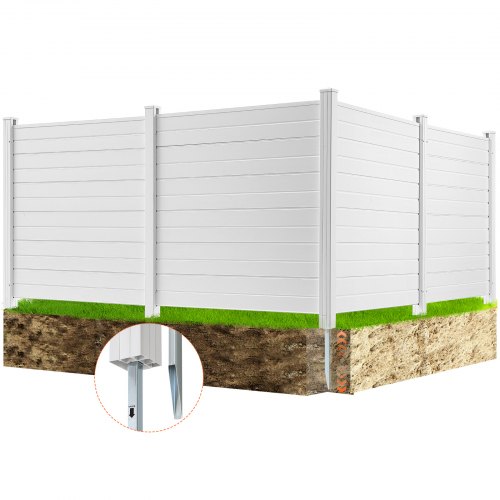 Bild von VEVOR Sichtschutz für den Außenbereich, 127 cm B x 127 cm H, Klimaanlagen-Zaun, Pool-Ausrüstung, horizontaler Vinyl-Sichtschutzzaun, perfekt zum Einschließen von Mülleimern und Klimaanlagen (4-teilig)