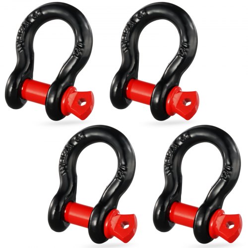 Bild von VEVOR 4er-Pack 1/2" D-Ring-Schäkel mit 5/8" Schraubstift, 17637 lbs Bruchfestigkeit