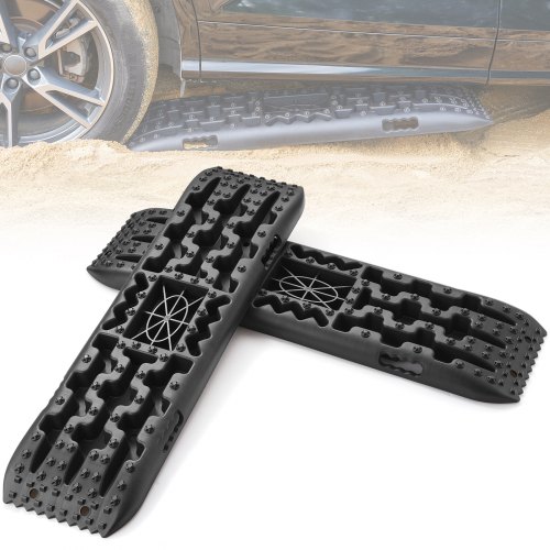 Bild von VEVOR 2 Stk. Traktionsbretter Traktionsband PP Schlamm Schnee Sand Lang Schwarz