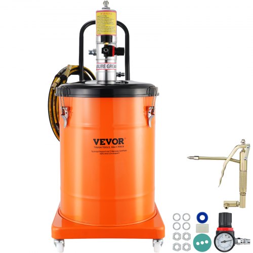 Bild von VEVOR Fettpumpe 40L Luftbetriebene Fettpumpe 0,6–0,8 MPa Aluminiumdruckguss-Pumpe -20-100℃ Betriebstemperatur, Pneumatische Fettpumpe NPT-Anschluss Schmierfettpumpe Geeignet für 0-3# Fett