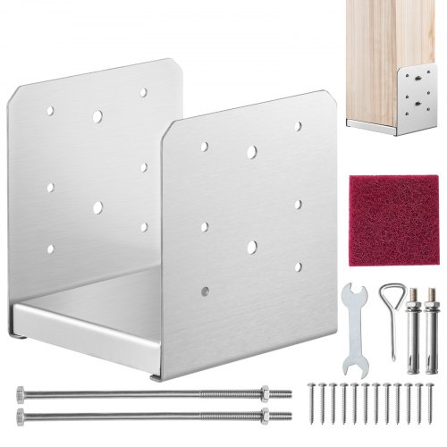 Bild von VEVOR 1 Stück 152,4 x 152,4 Beton-Deckpfosten-Ankersockel, verstellbare Pfostenhalterung