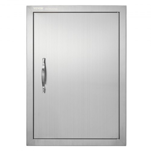 Bild von VEVOR Grillzugangstür, 432 x 610 x 46 mm, Einzelne Außenküchentür, Flächenbündig Montierte Edelstahltür, Vertikale Wandtür mit Griff, für Grillinsel, Grillstation, Außenschrank usw.