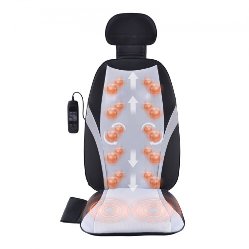 Bild von VEVOR Massagesitzauflage 3800U/min Massageauflage 5 Modi Massagesessel Massagesitz mit zwei Gruppen von Shiatsu-Rollen für den Rücken Massagestuhl Linderung von Müdigkeit Stress