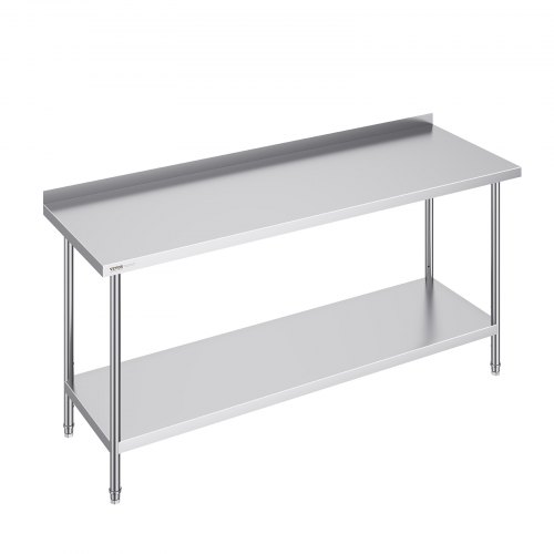 Bild von VEVOR Edelstahl-Arbeitstisch Gewerblicher Küchentisch 610x1829x914mm Silber