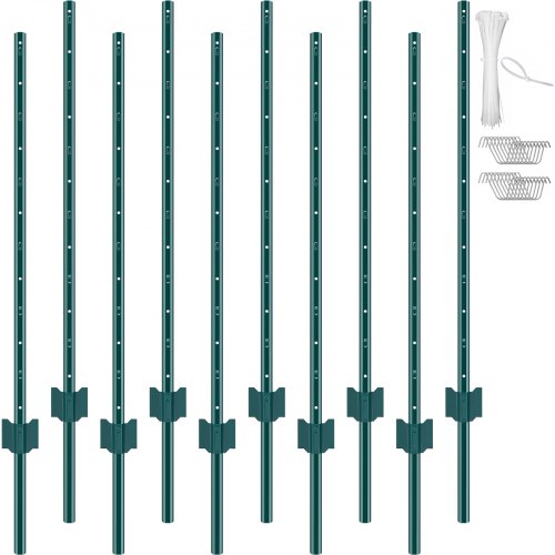Bild von VEVOR 10er-Set Zaunpfosten 121,92cm Weidezaunpfahl Zaunpfahl Metallzaunpfosten