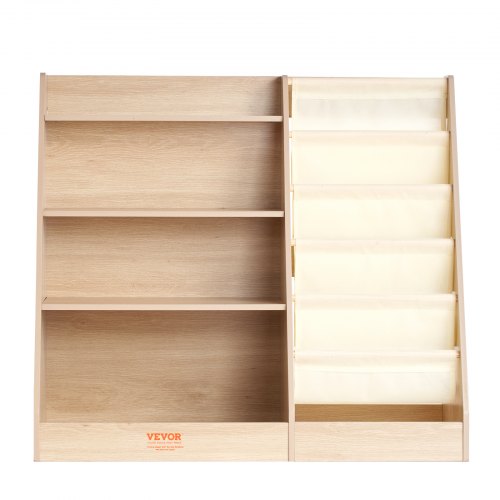 Bild von VEVOR 4-stöckiges Bücherregal aus Holz für Kinder, Sechsstöckiges Bücherregal, Baby-Aufbewahrungsregal, Bücher- und Spielzeug-Organizer-Schrank, für Kinderzimmer, Spielzimmer, Kindergarten