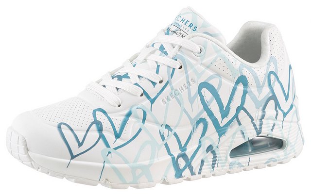 Bild von Skechers UNO-SPREAD THE LOVE Wedgesneaker, Freizeitschuh, Halbschuh, Schnürschuh mit auffälligem Graffiti-Print