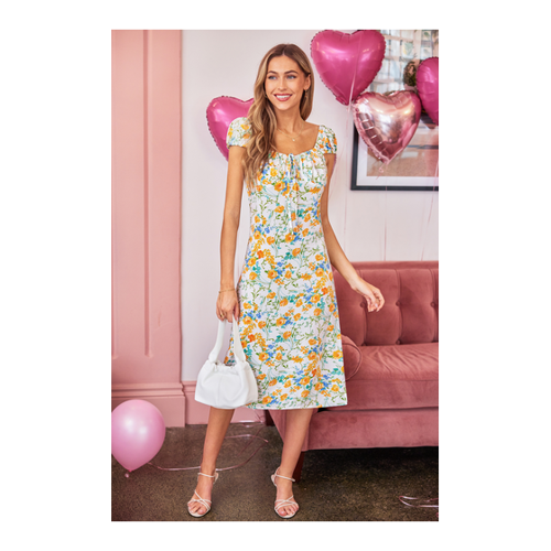Bild von Romantisches florales Midikleid mit Flügelärmeln