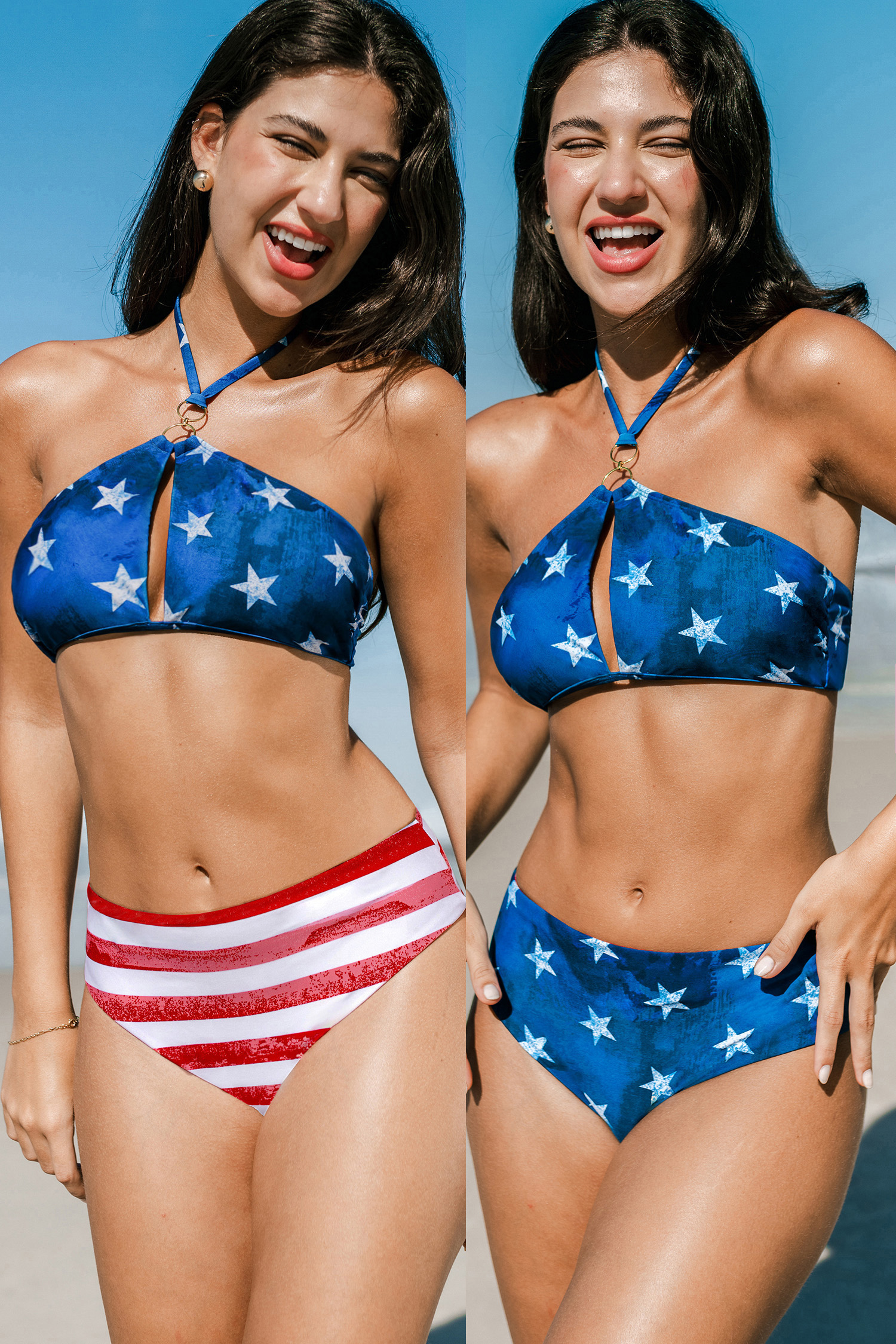 Bild von Sternenprint & Streifen Wendebikini Set